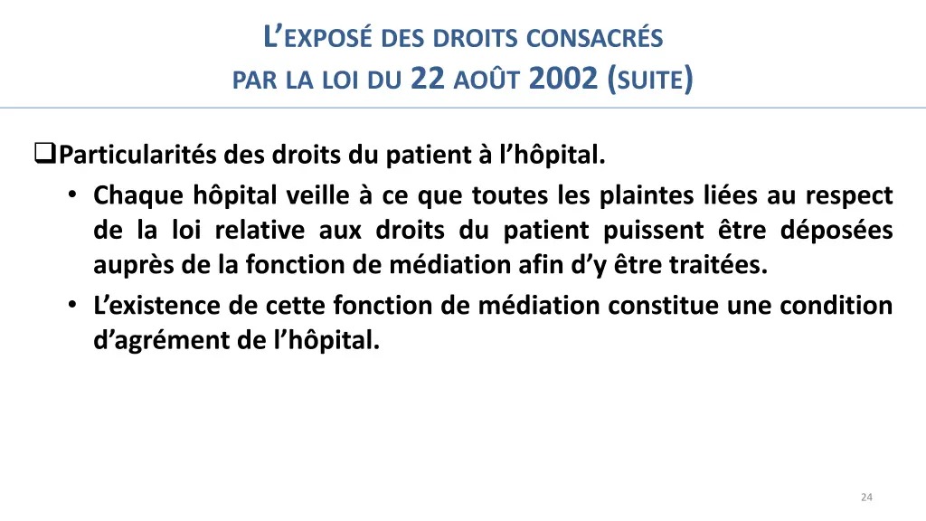 l expos des droits consacr 15