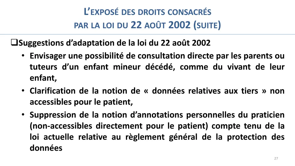 l expos des droits consacr 18