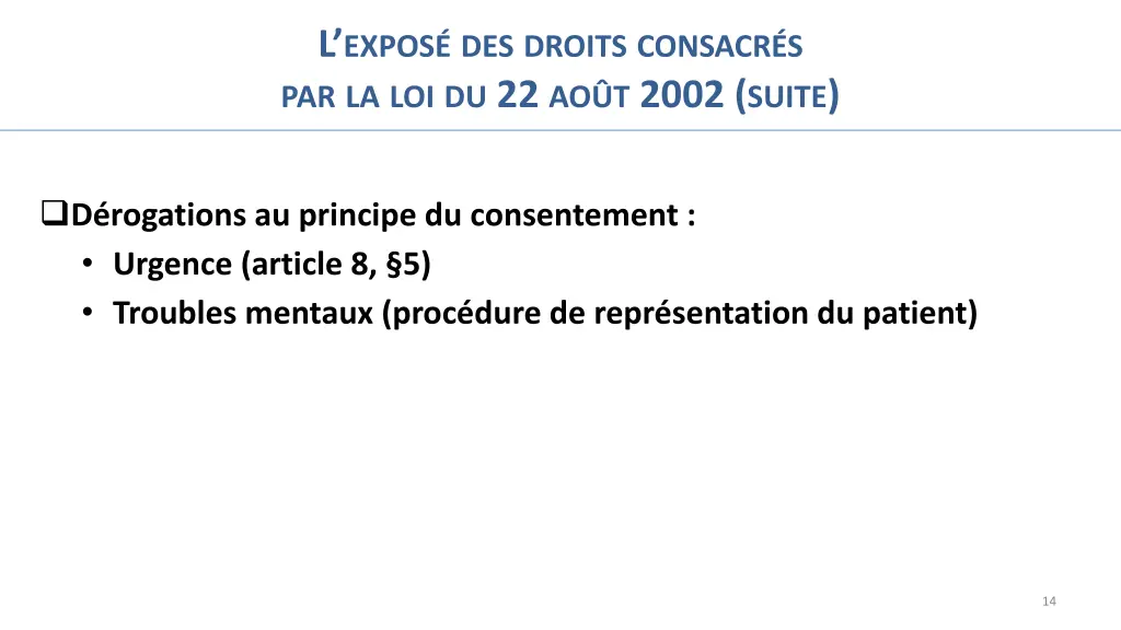 l expos des droits consacr 5