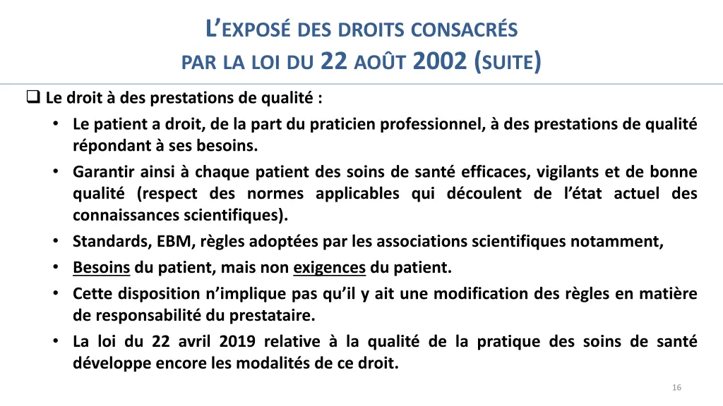 l expos des droits consacr 7