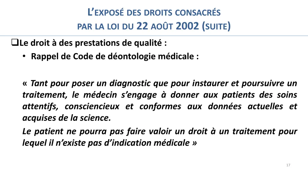 l expos des droits consacr 8