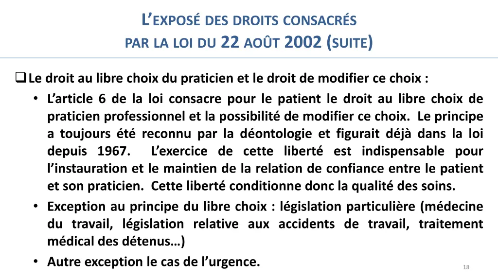 l expos des droits consacr 9