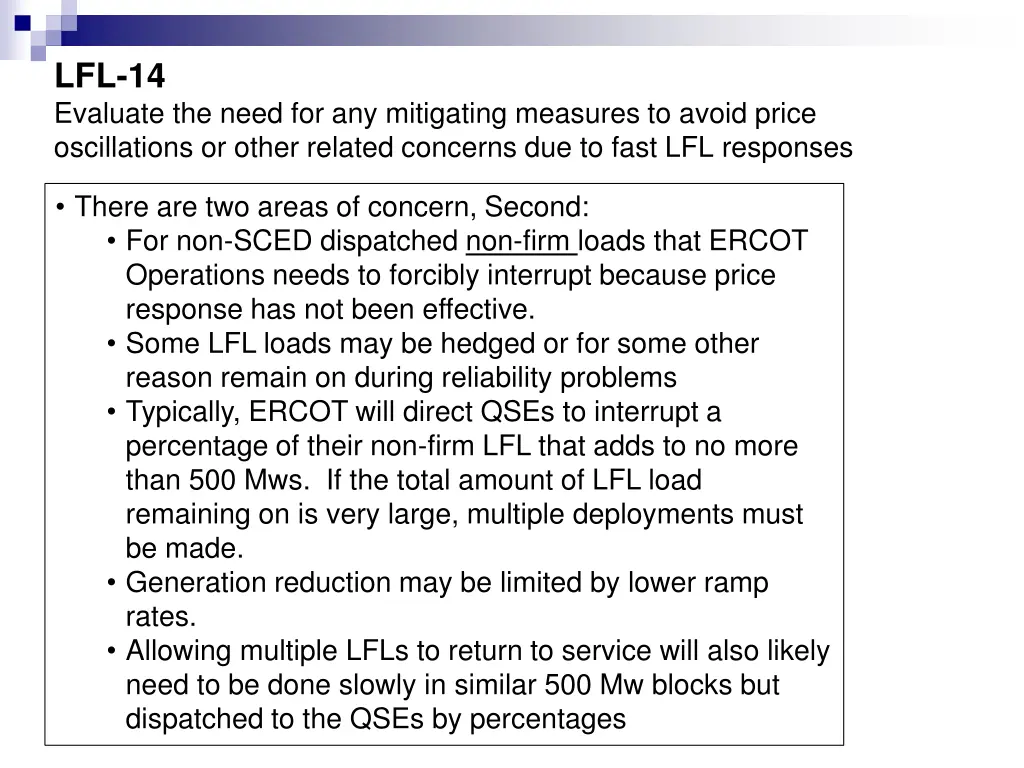 lfl 14 evaluate the need for any mitigating 2