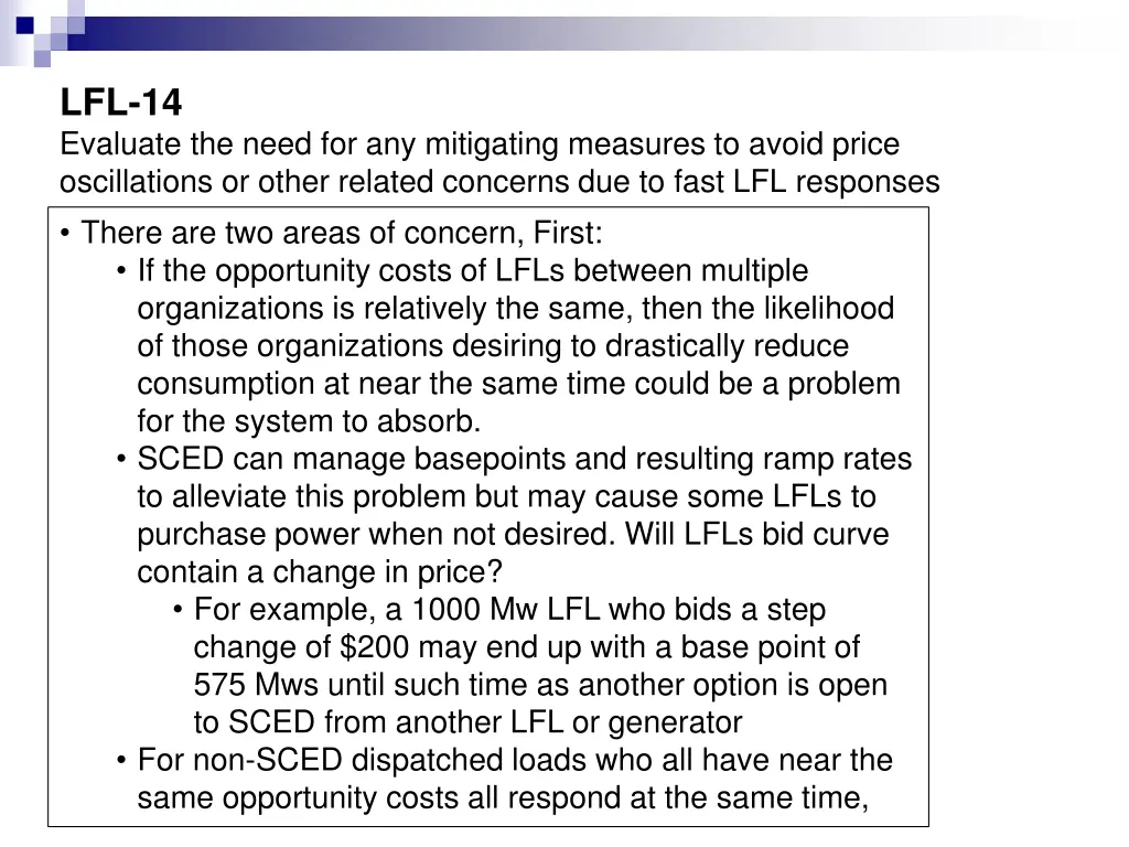 lfl 14 evaluate the need for any mitigating