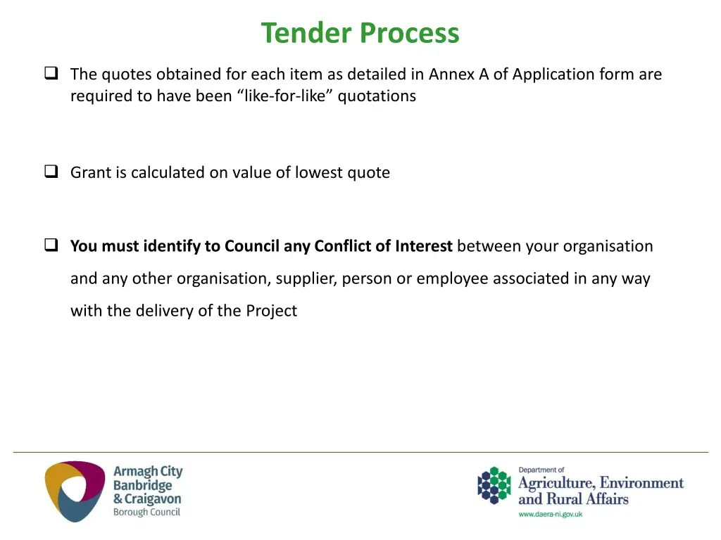 tender process