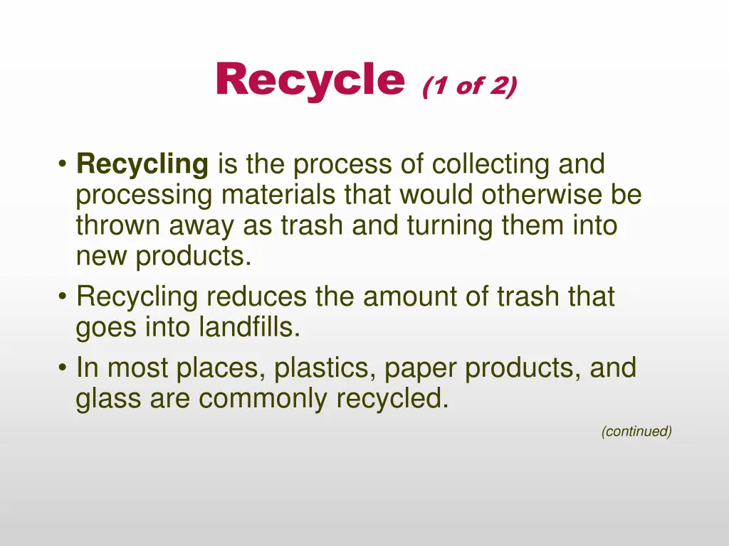 recycle 1 of 2