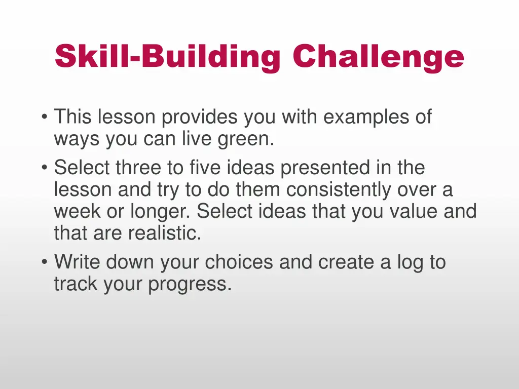 skill building challenge