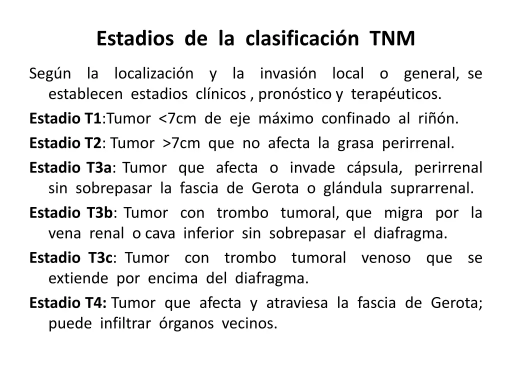 estadios de la clasificaci n tnm