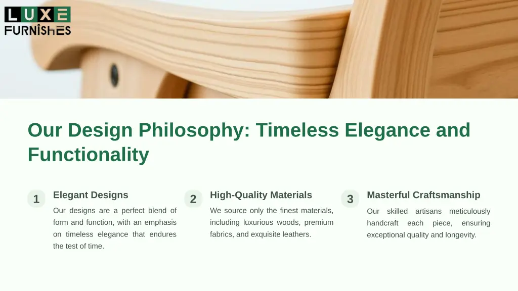 our design philosophy timeless elegance