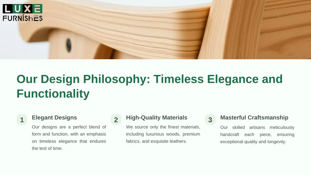 our design philosophy timeless elegance