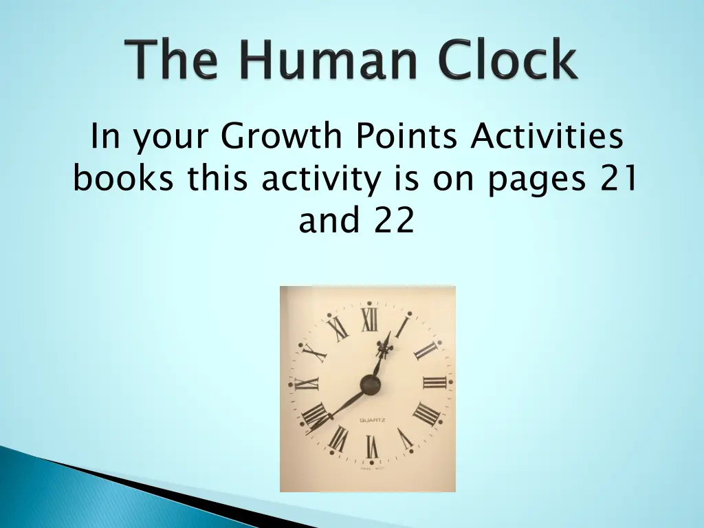 in your growth points activities books this