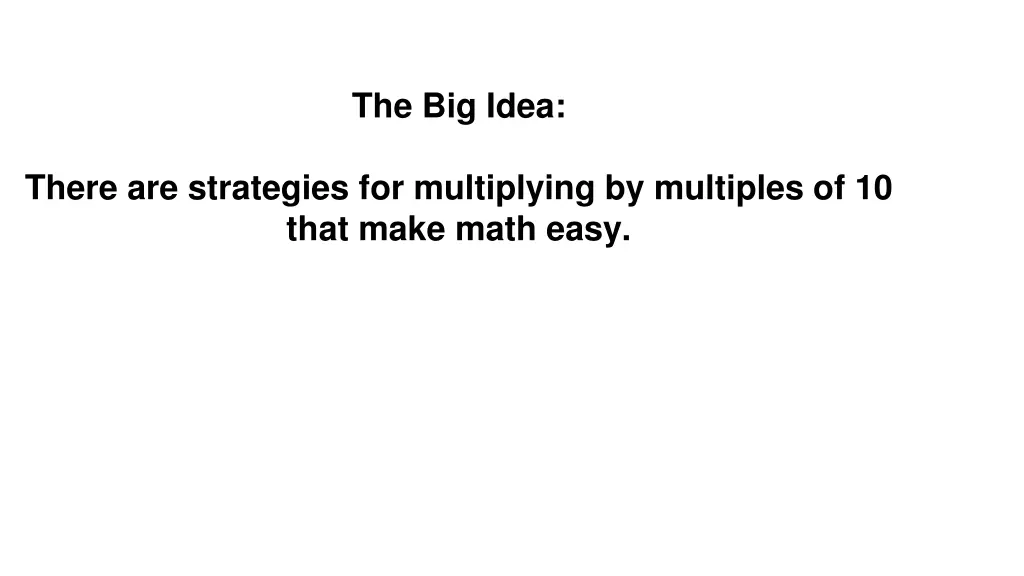 the big idea