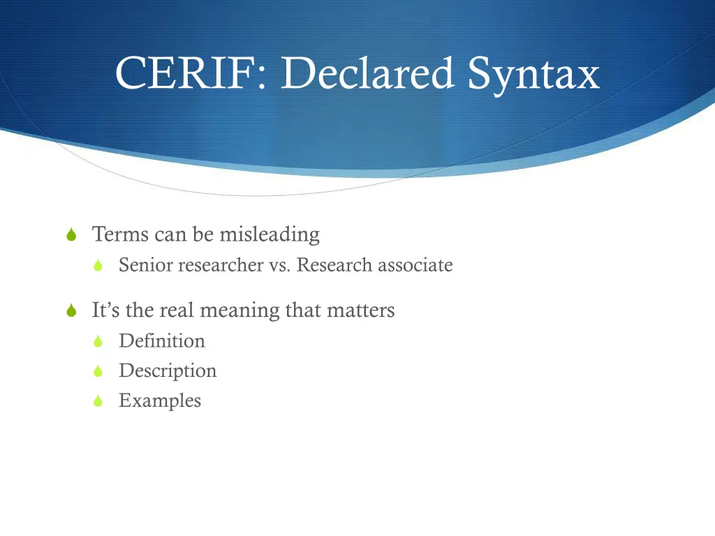 cerif declared syntax