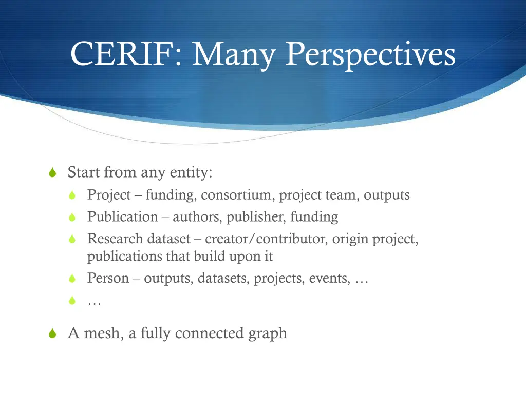 cerif many perspectives