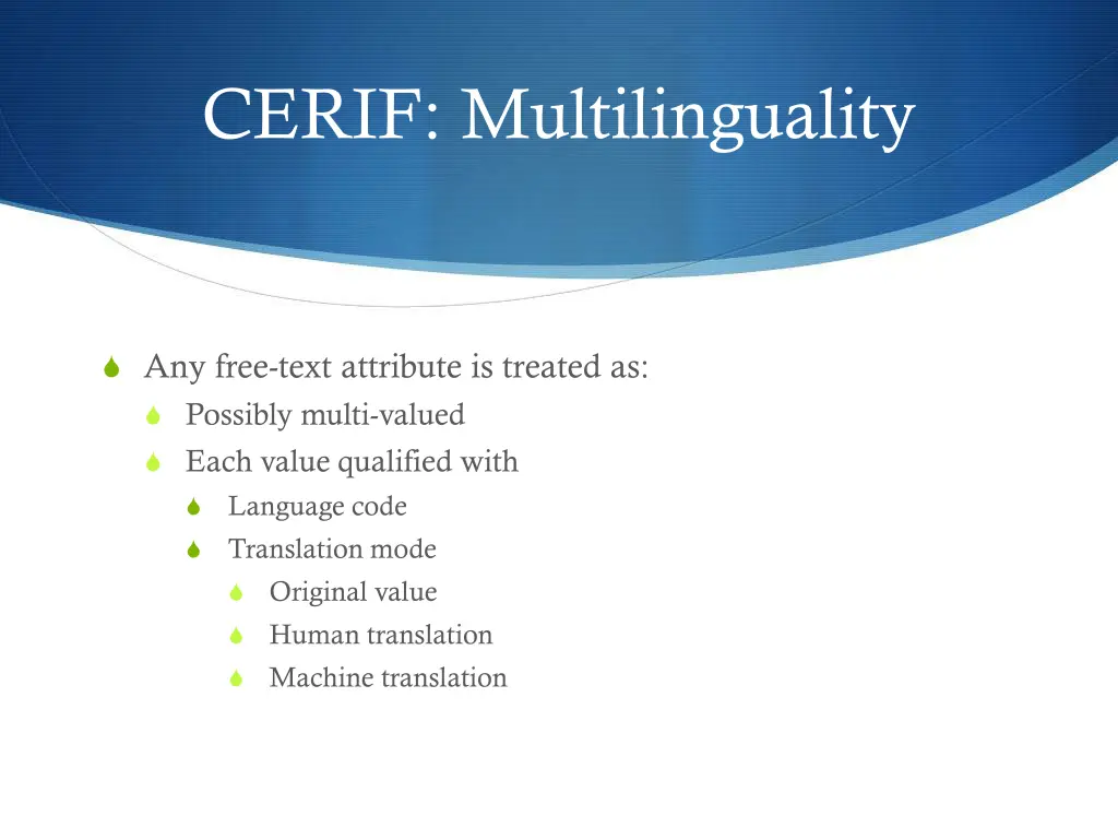 cerif multilinguality