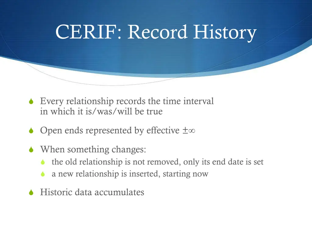 cerif record history