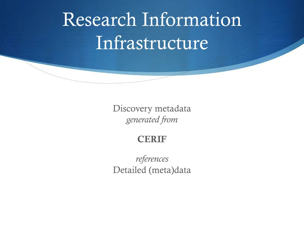 research information infrastructure