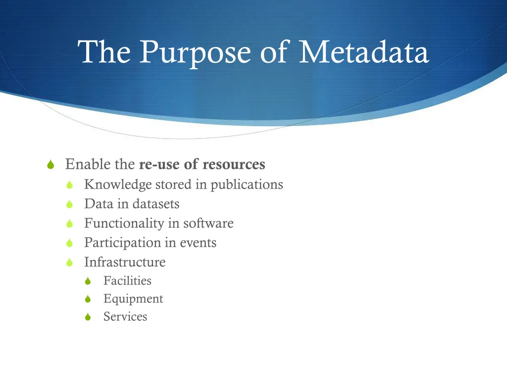 the purpose of metadata