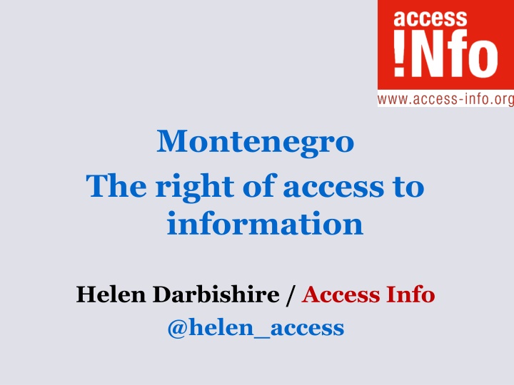 montenegro the right of access to information