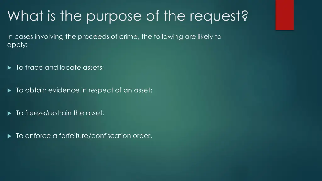 what is the purpose of the request