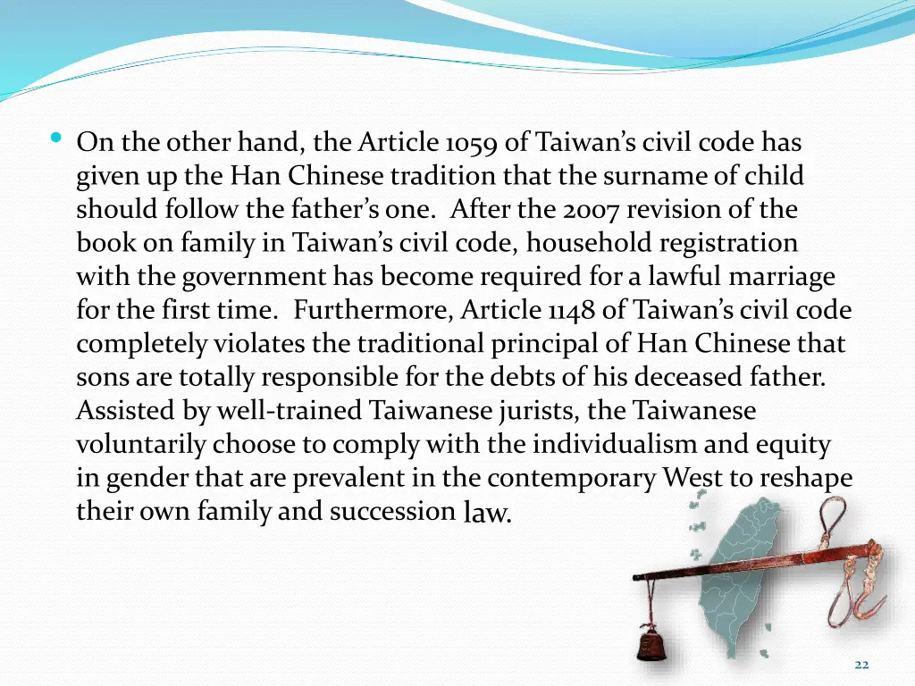 on the other hand the article 1059 of taiwan