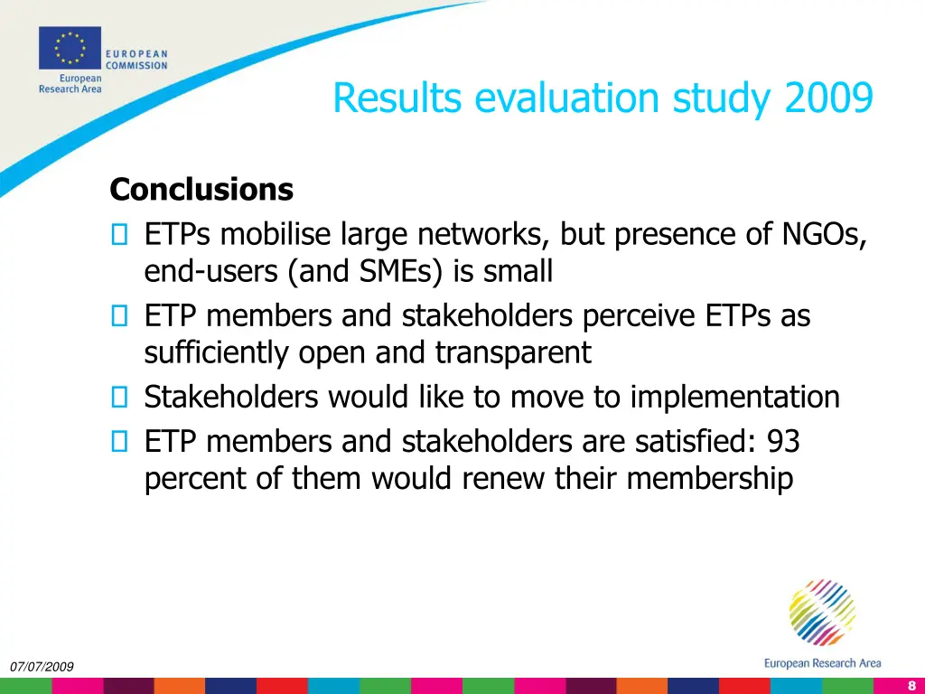 results evaluation study 2009