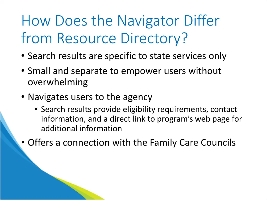 how does the navigator differ from resource