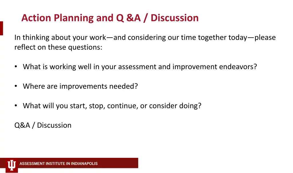 action planning and q a discussion
