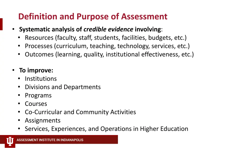 definition and purpose of assessment