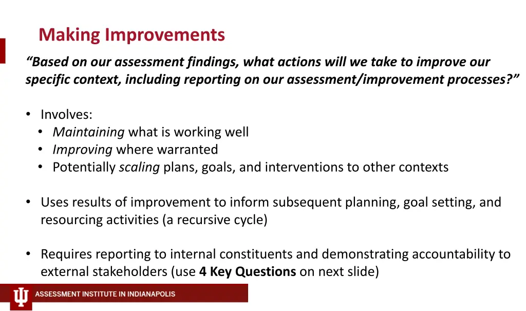 making improvements