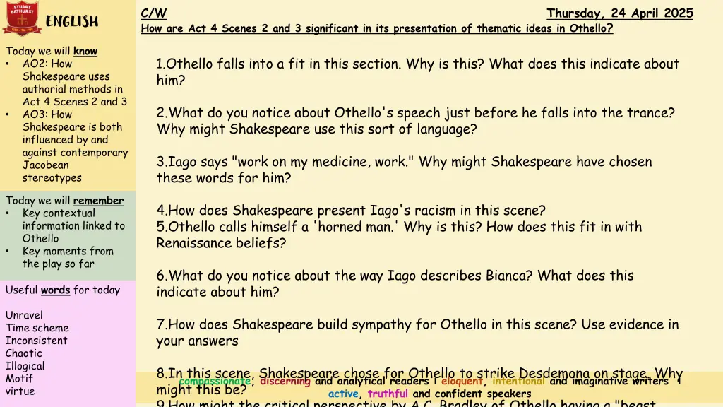 c w how are act 4 scenes 2 and 3 significant 4