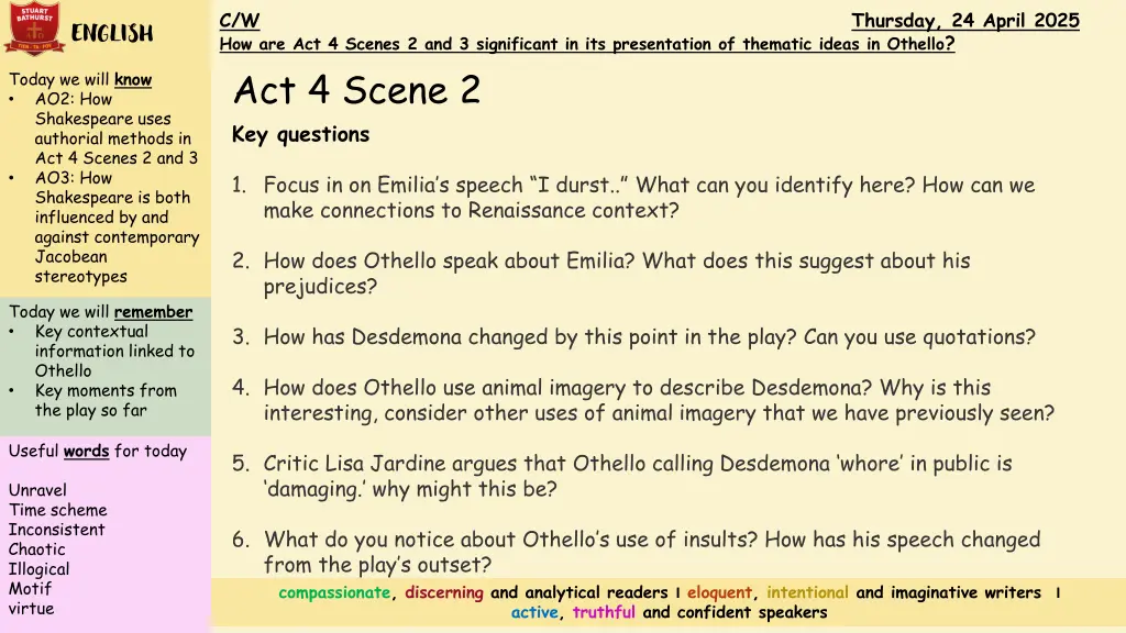 c w thursday 24 april 2025 how are act 4 scenes 2