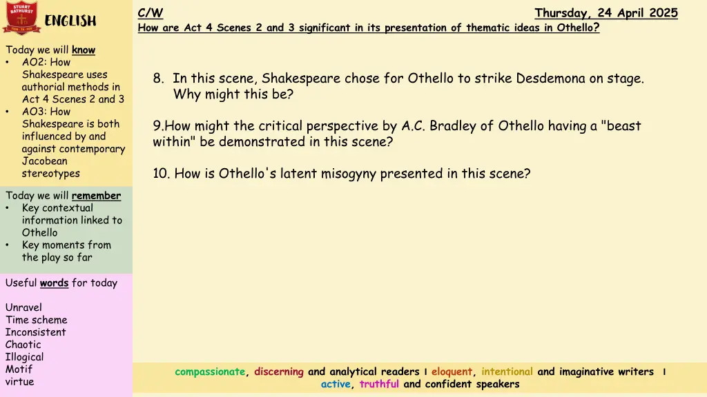 c w thursday 24 april 2025 how are act 4 scenes