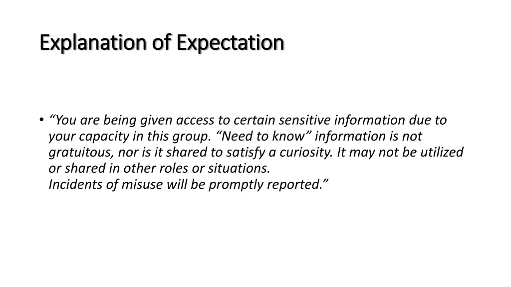 explanation of expectation explanation