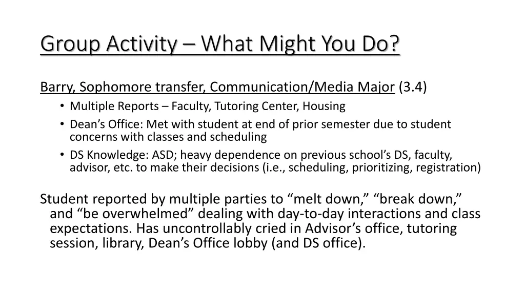 group activity what might you do