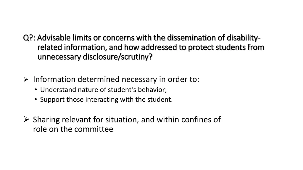 q advisable limits or concerns with