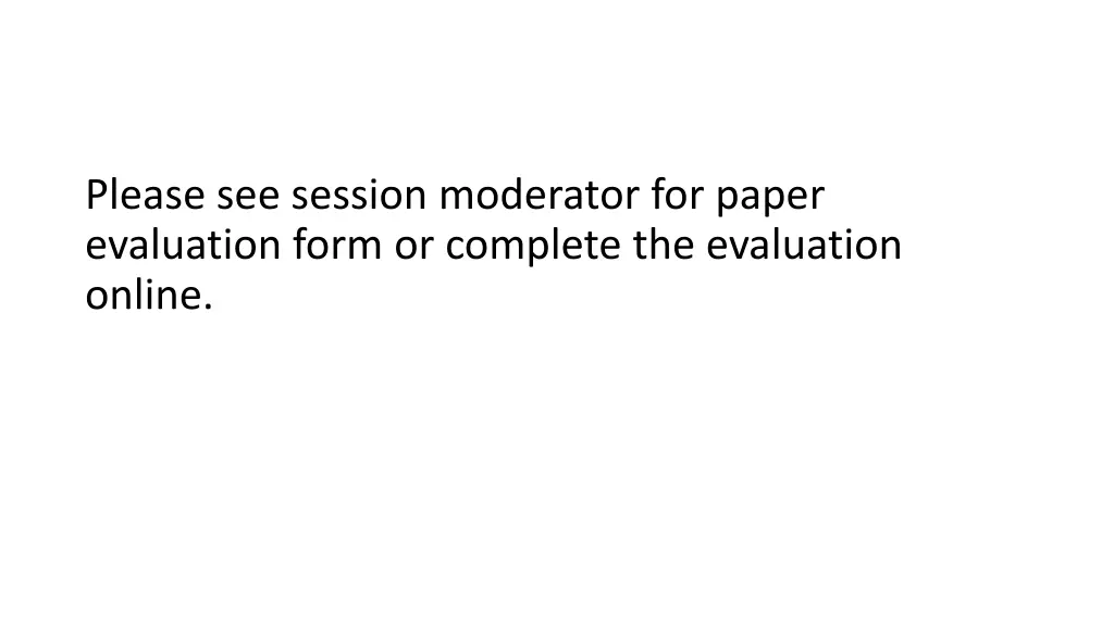 session evaluation session evaluation