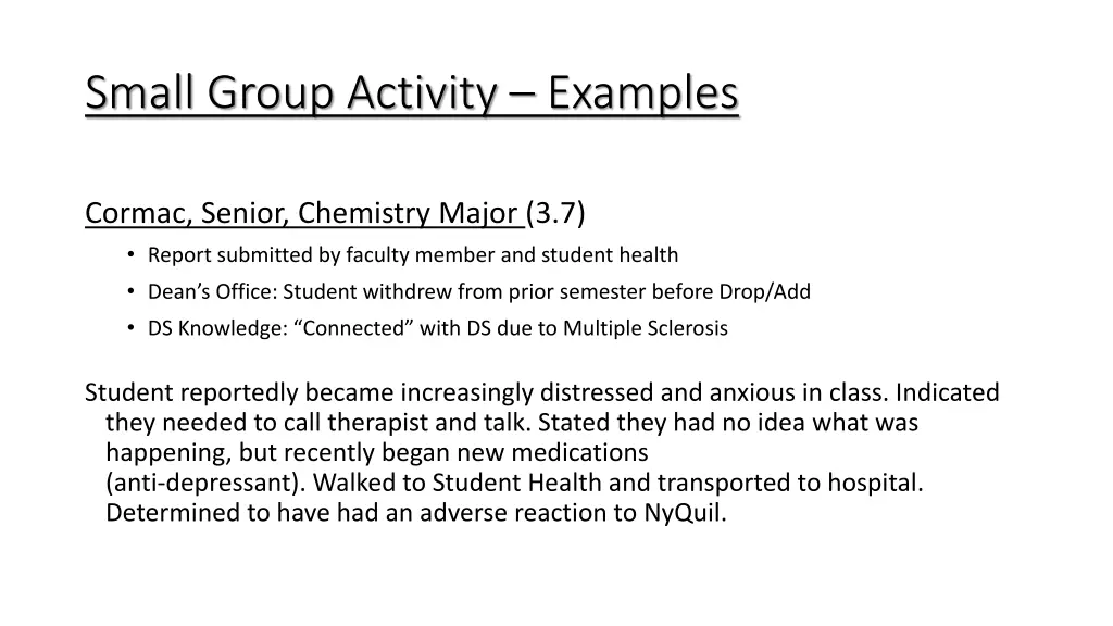 small group activity examples