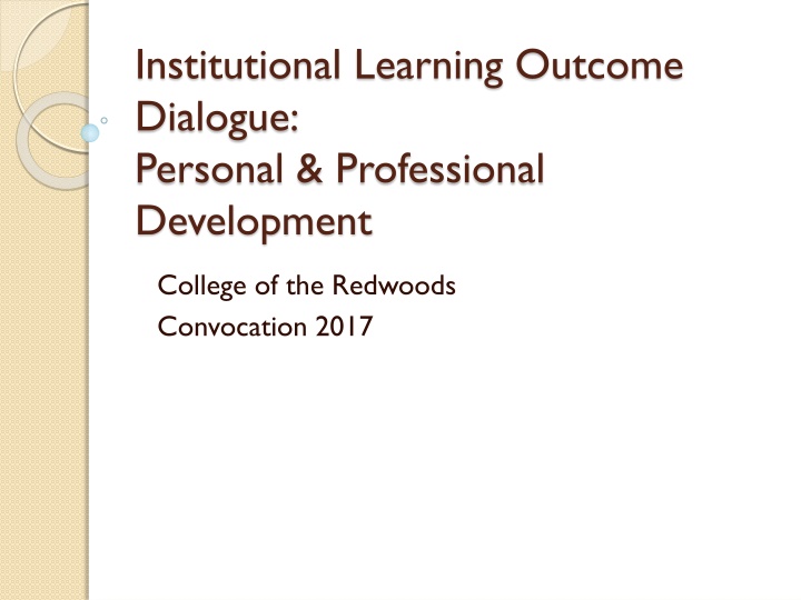 institutional learning outcome dialogue personal