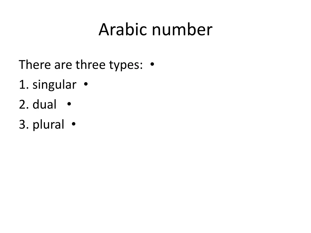 arabic number