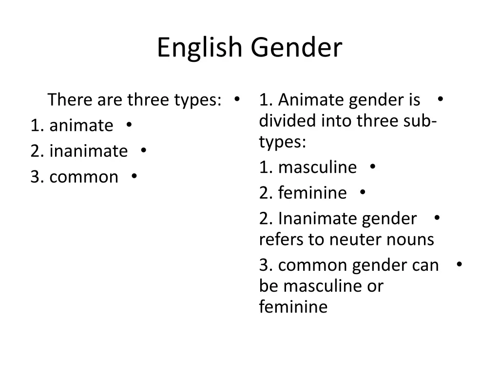 english gender
