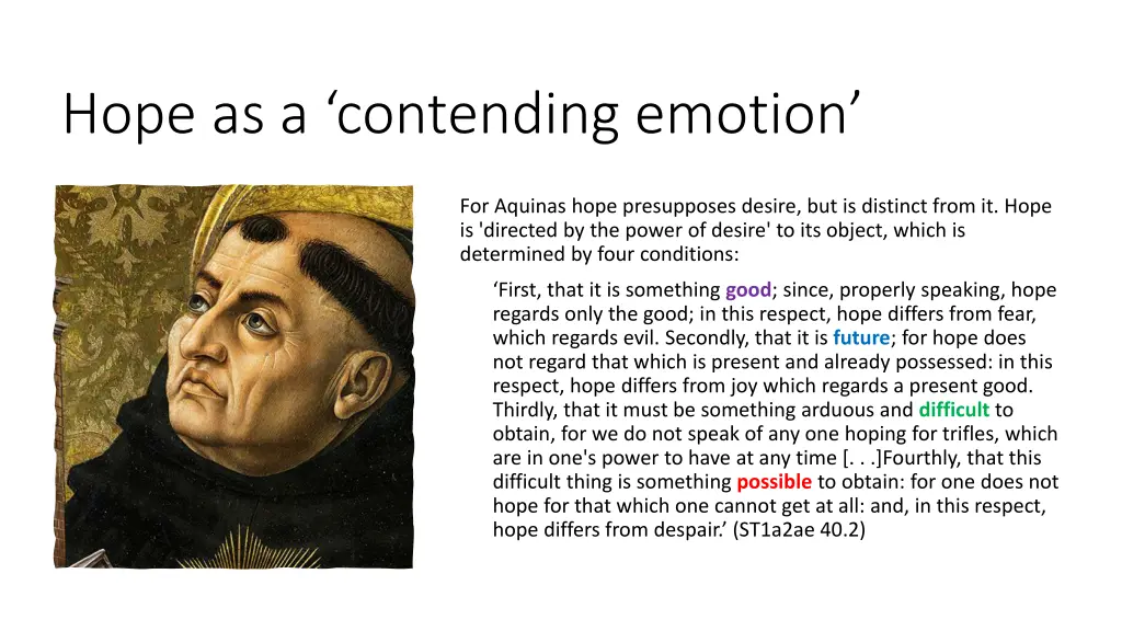 hope as a contending emotion