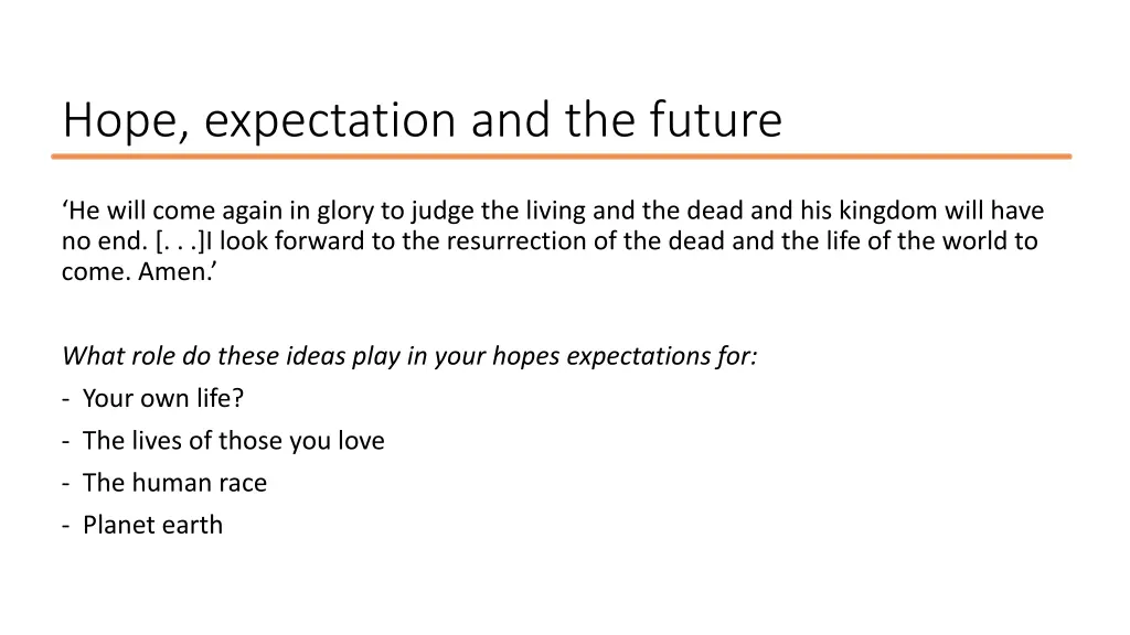 hope expectation and the future 1