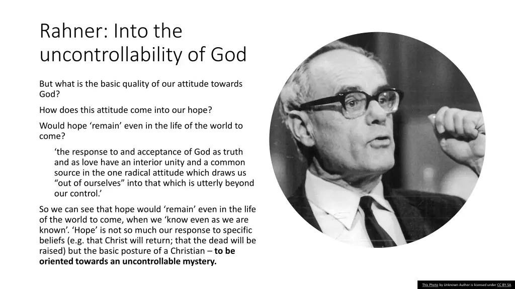 rahner into the uncontrollability of god 1