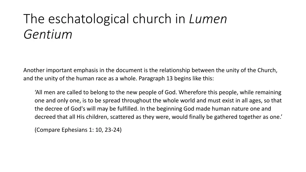 the eschatological church in lumen gentium 1