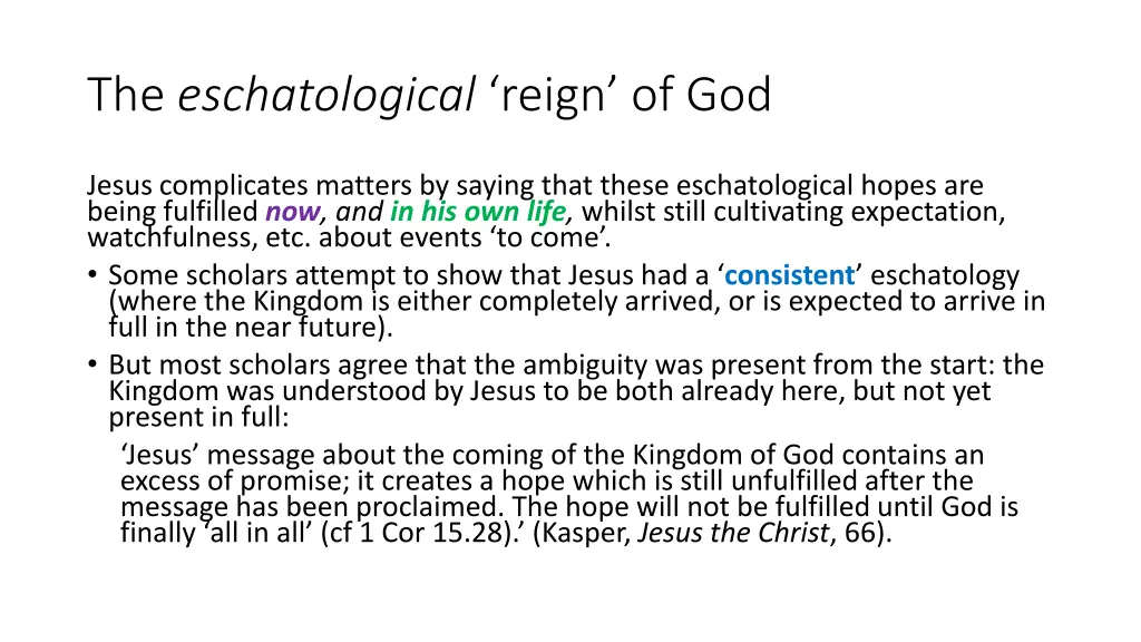 the eschatological reign of god 2