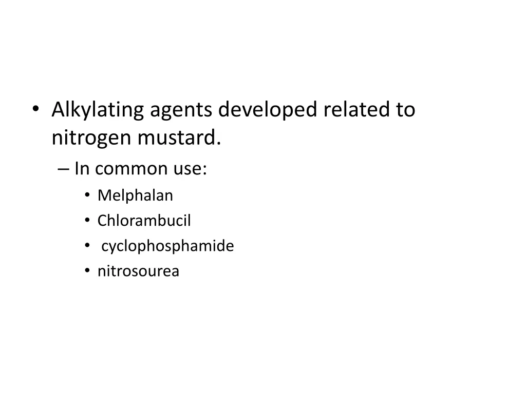 alkylating agents developed related to nitrogen