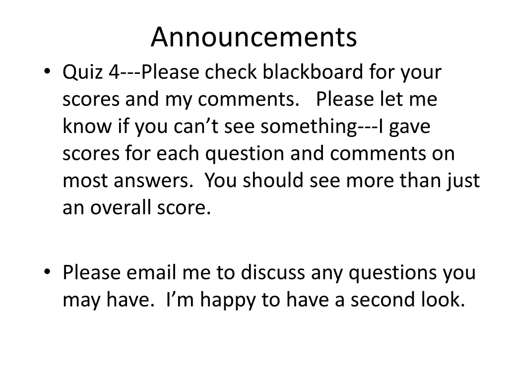 announcements
