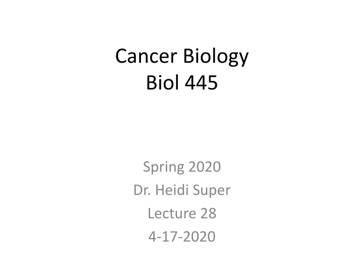 cancer biology biol 445