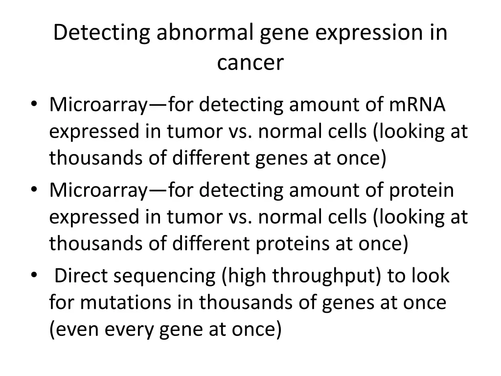 detecting abnormal gene expression in cancer
